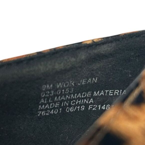 Worthington Leopard Print High Heels Closed Almond Toe Shiny Cheetah Print Pumps - Picture 10 of 12